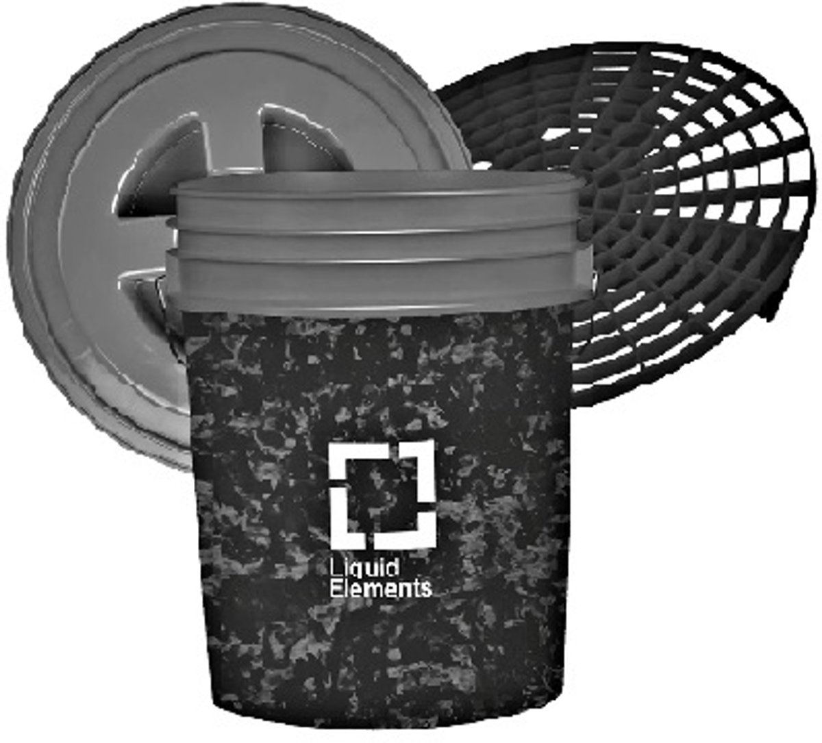 LIQUID ELEMENTS CARBON WASEMMER 20L MET GRIT GUARD EN DEKSEL
