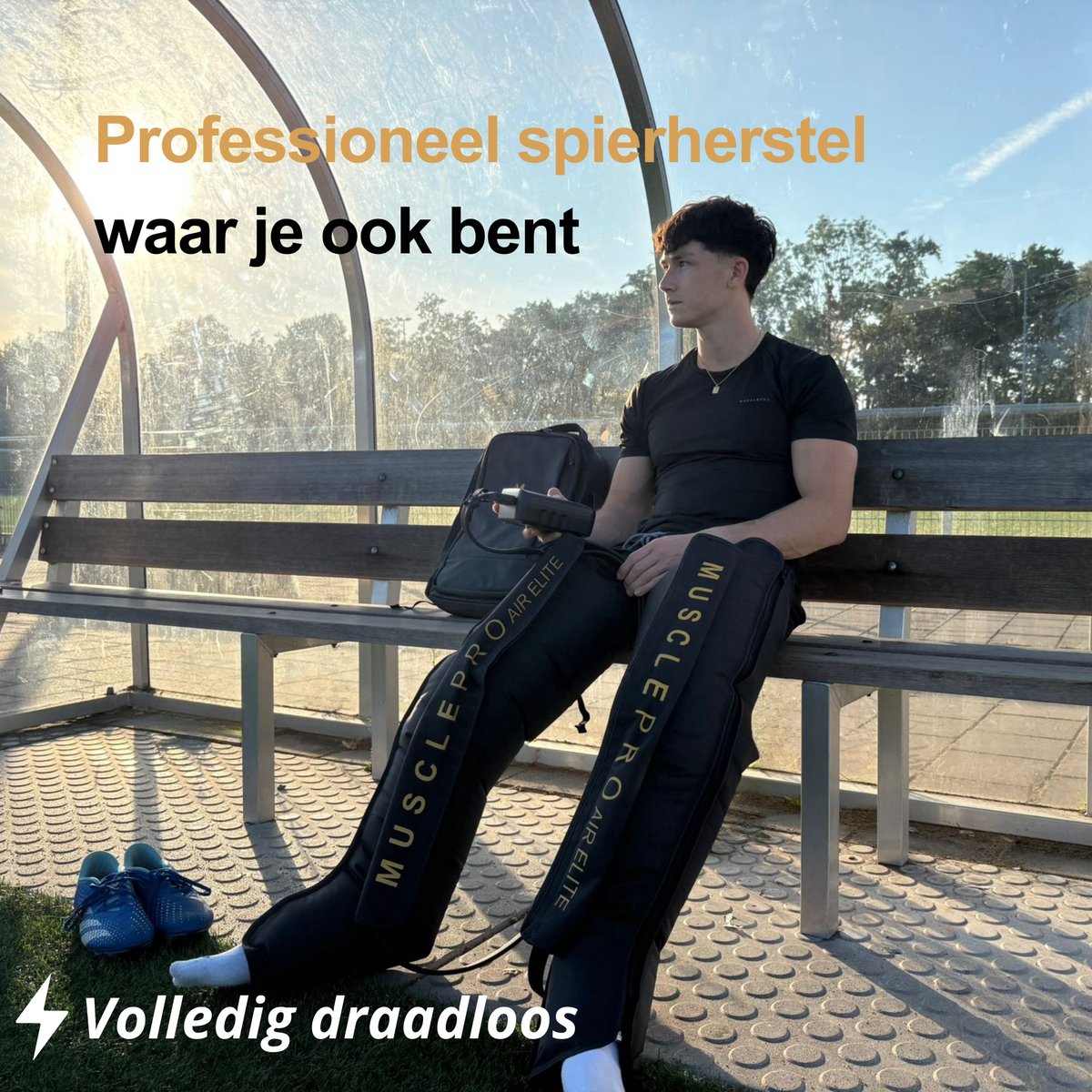 AirElite - Professioneel draadloos Beenmassage & Voetmassage apparaat voor Bloedcirculatie - Sport Gym Fitness - Compressie massage - Voet Massage Vermoeide Benen Shiatsu Luchtcompressie Bloedsomloop lymfedrainageapparaat Oedeem thumbnail 4