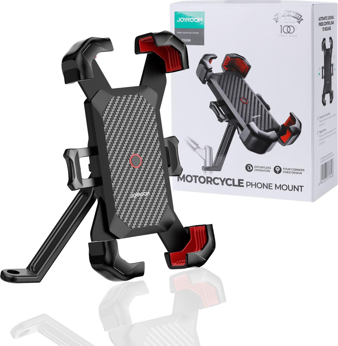 Joyroom Telefoonhouder Motor – Universele 360° Draaibare Telefoonhouder met Veiligheidslock – Stabiel & Krasvrij – Geschikt voor 4,7” tot 7” Smartphones