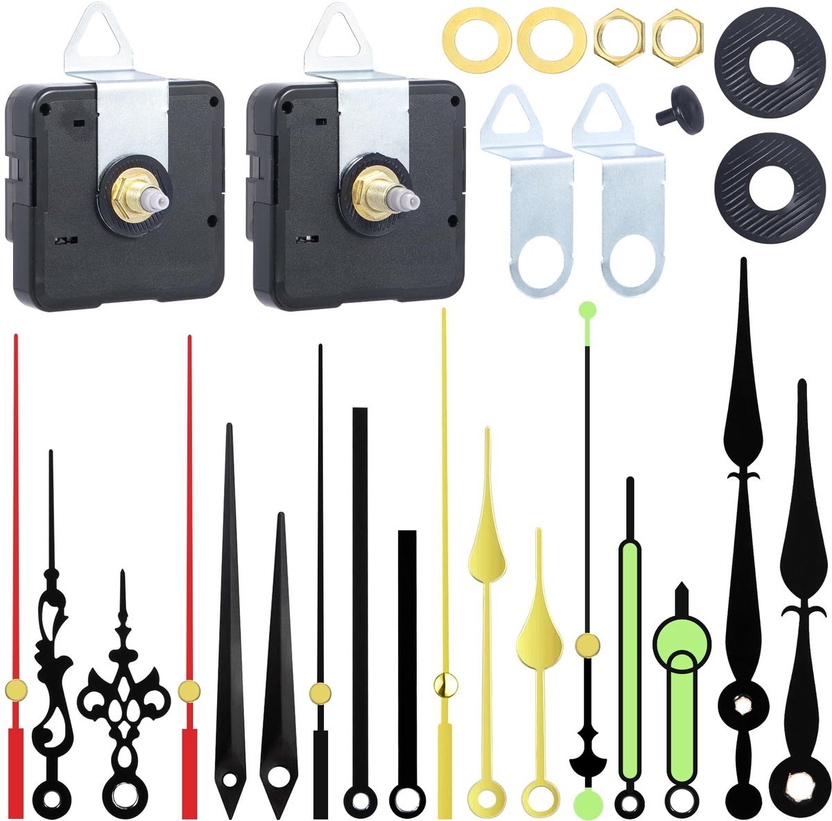 Namajunas - Quartz uurwerk los voor wandklok - High Torque - met 6 sets wijzers - Wandklok Reparatie Kit - DIY klok vervangende onderdelen - Stille Klok Los Uurwerk - 20 mm voor wandklokreparatie