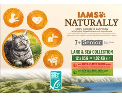 2x IAMS Naturally Senior Multipack Land & Sea 12 x 85 gr