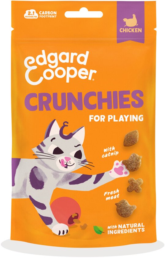 Edgard & Cooper Adult Crunchies Kattensnack Kip - 8 x 50 gr - Voordeelverpakking