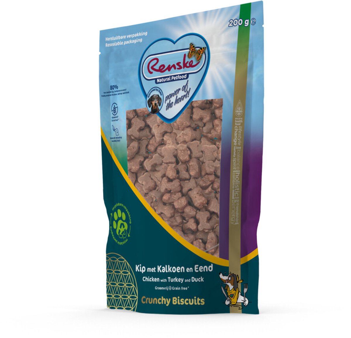 Renske Gezonde Beloning Crunchy Hondensnack Kip & Kalkoen & Eend - 200 gr