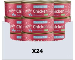 Prins Chunky Paté - Kip Kalkoen - Graanvrij, 24x70g, Natuurlijke Ingrediënten