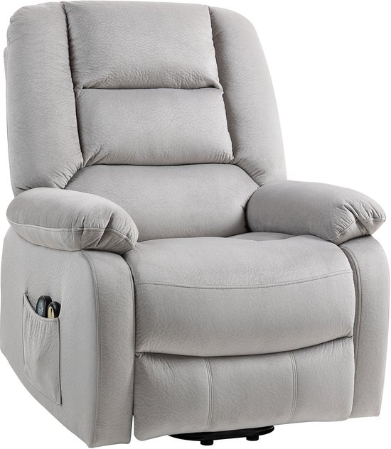 vidaXL Fauteuil de massage électrique - Gris clair - Fauteuil - Rue du Commerce