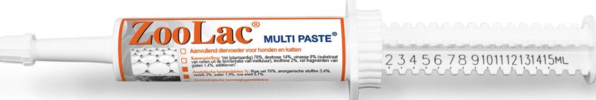 Zoolac Multipaste 32 ml - multifunctionele probiotica tegen diarree - honden en katten