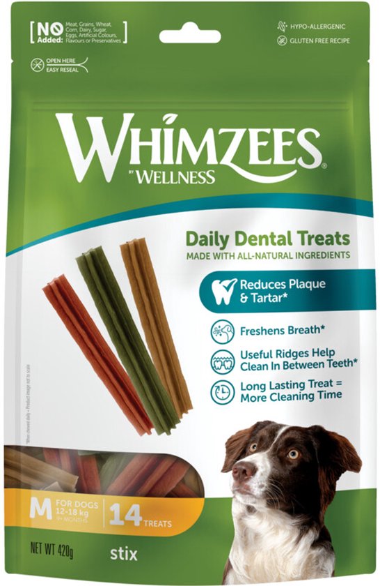 Whimzees Value Bag Stix Medium - 6 x 14 stuks - Voordeelverpakking