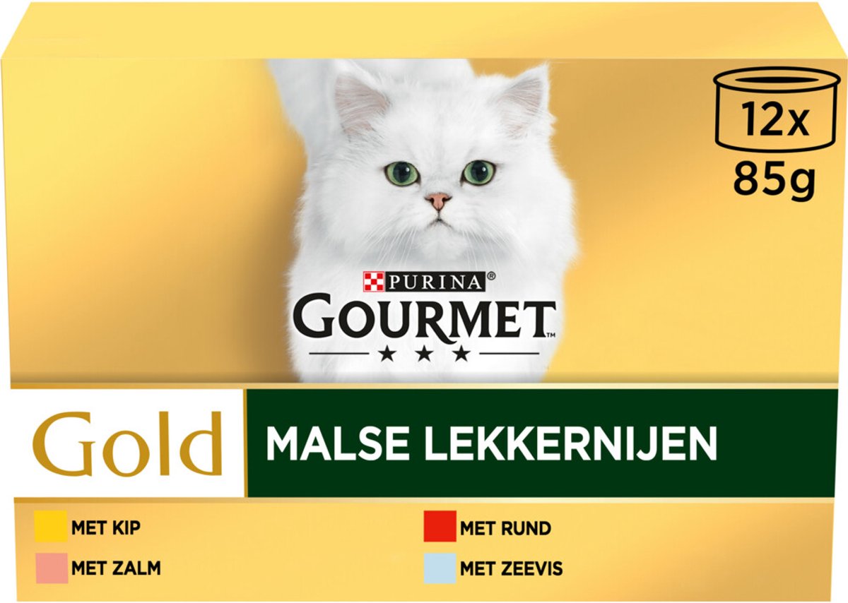 Gourmet Gold Kattenvoer Nat Malse Lekkernijen Multipack 12 x 85 gr