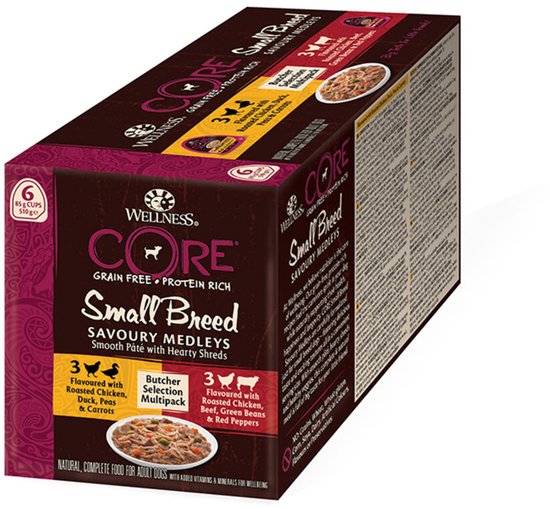 Wellness Core Small Breed Savoury Butcher Multi-Pack - Hondenvoer - 6 x 85 g