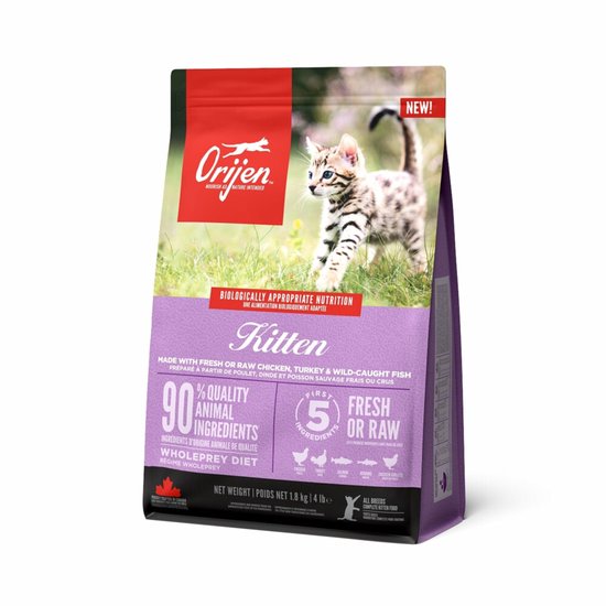 Orijen Kitten Kip&Kalkoen&Zalm - Kattenvoer - 1.8 kg
