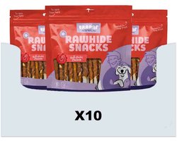 10x Braaaf Hondensnack Rol Sticks Kip 12,5 cm 300 gr
