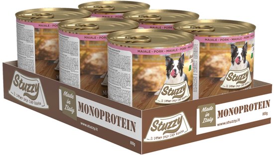 Stuzzy Hondenvoer Monoprotein Varken - 6 x 800 gr - Voordeelverpakking