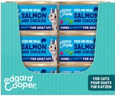 Edgard & Cooper Kattenvoer Graanvrij Natvoer voor Katten Gesteriliseerde of Actieve Kat Natuurlijke Stukjes in Saus 85g x 18 Verse Zalm & Kip, Smakelijk en Uitgebalanceerd, Vers Vlees