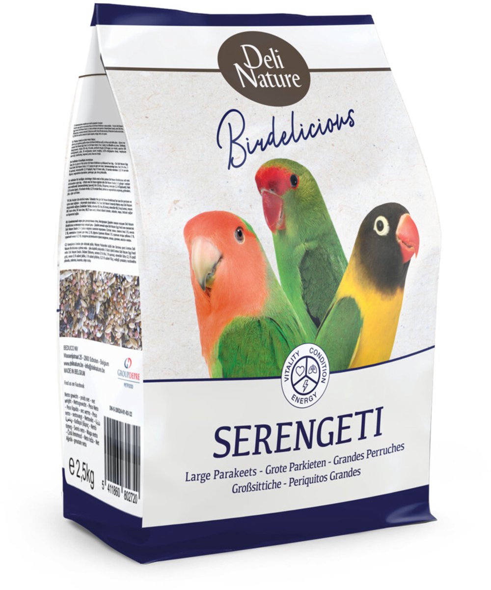 Deli Nature Grote Parkieten Serengeti Birdelicious - 2,5 kg