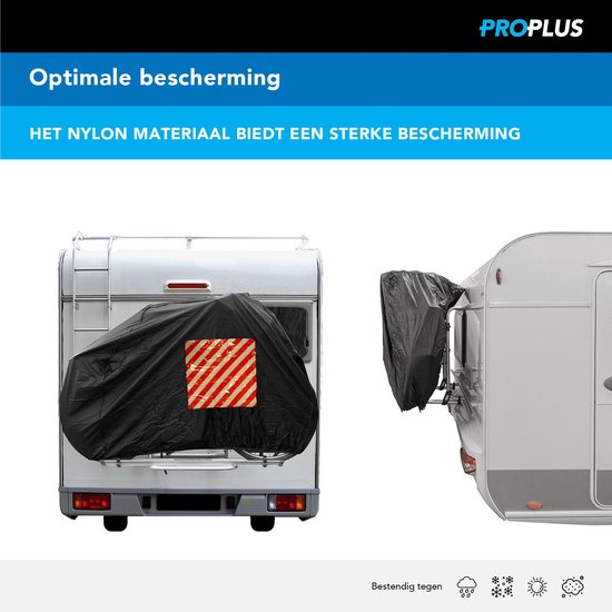 ProPlus Fietshoes voor 2 fietsen - met markeringsbordvak - duurzaam nylon - stevige spanhaken - optimale bescherming van ProPlus — afbeelding 3