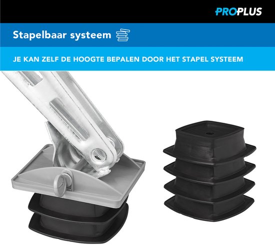 ProPlus Stapelbare onderlegplaten - extra stabiliteit - 4 stuks - duurzaam kunststof van ProPlus — afbeelding 2