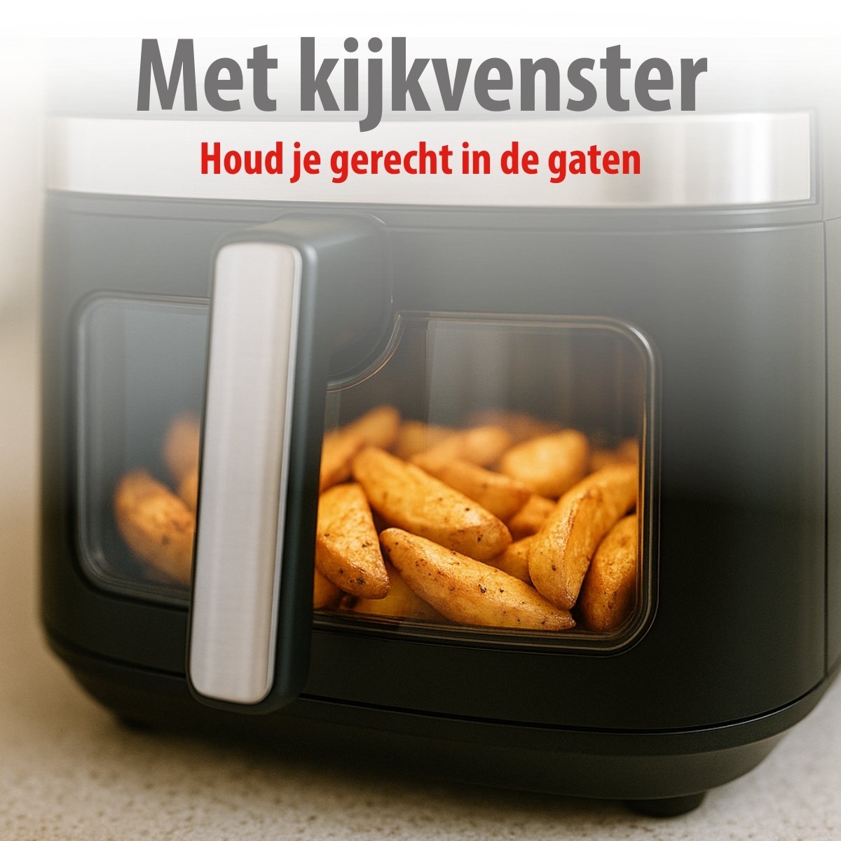 Afbeelding 3 van alpina Airfryer XXL - Heteluchtfriteuse 9L - Air Fryer 6 Personen en Meer - Heteluchtoven met Digitaal Touchscreen - Instelbare Temperatuur 60 tot 200 Graden - 8 Kookprogramma's