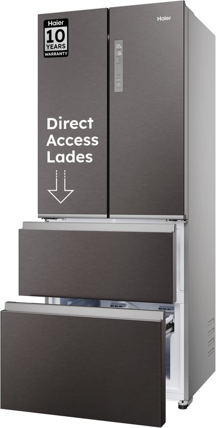 Haier HFR3718ENMD - Koel-vriescombinatie - 467L - Total No Frost - Direct Access lades - 99% Air Surround - Energieklasse E - 10 Jaar Garantie op onderdelen