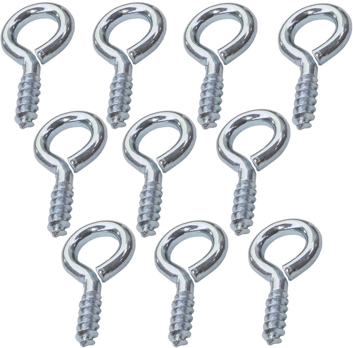 C47844 - Set van 10 - Schroef oogbout - Ã˜6x10mm - Gegalvaniseerd staal - DIY - Bevestigingsmateriaal