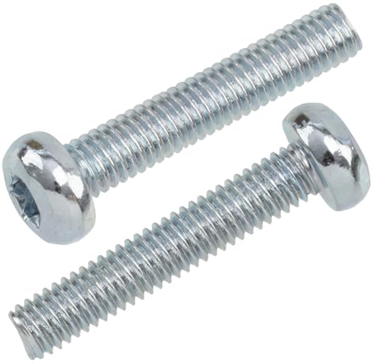 NV17877 - Set van 12 metalen schroeven M3x16mm - Lenskop met sterafdruk T10 - Staal - Zilverkleurig