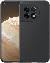 Geschikt voor OnePlus 11 Telefoonhoesje Zwart Flexibel Siliconen TPU hoesje - Flexible Back Cover Case Siliconen TPU - Zwart - Smartphonica geschikt voor OnePlus 11