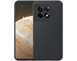 Geschikt voor OnePlus 11 Telefoonhoesje Zwart Flexibel Siliconen TPU hoesje - Flexible Back Cover Case Siliconen TPU - Zwart - Smartphonica geschikt voor OnePlus 11