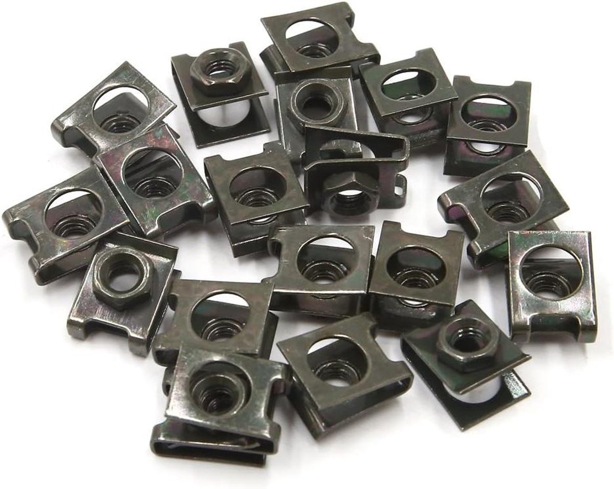 20 stuks legergroene motorfiets plaat schroeven met clips en veren - 6 mm diameter