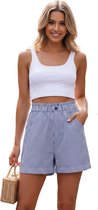 Short rayé décontracté - Femme - Mode - Shorts - Poches - Taille haute