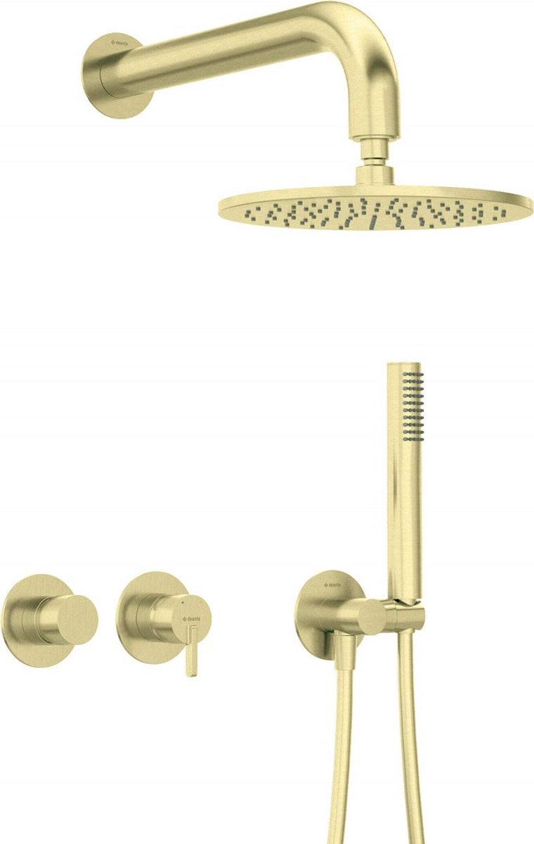 Concealed shower set with overhead shower - with horizontal mixer
