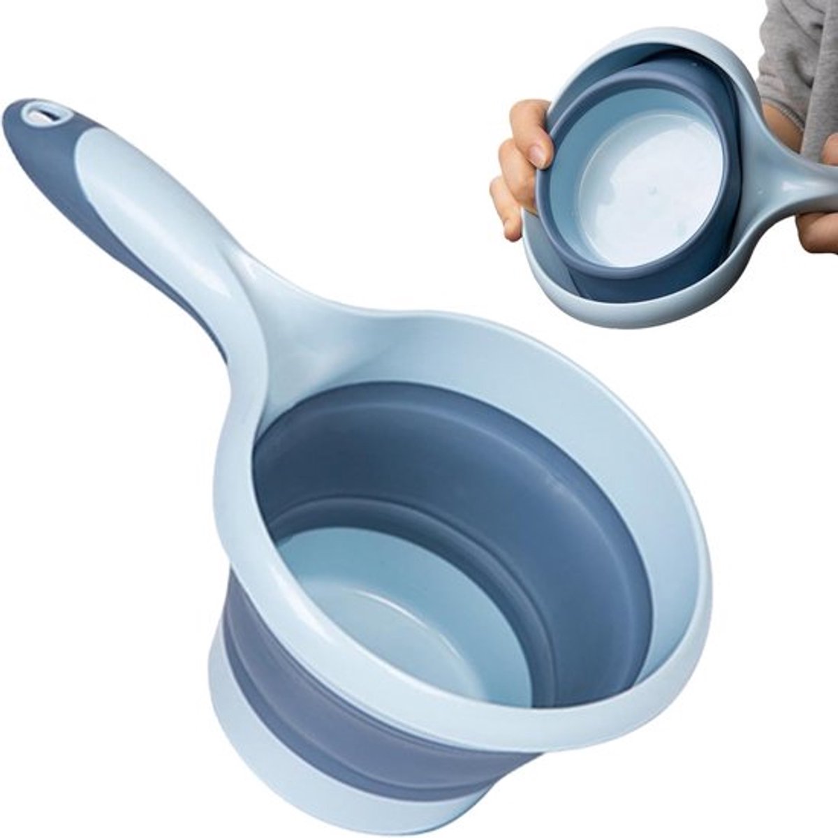 Daity Opvouwbare waterschep met handvat, draagbare opvouwbare keuken, kamperen, wandelen, baden, huisdierverzorging, tuingereedschap, gemakkelijk op te bergen en mee te nemen, plastic schep