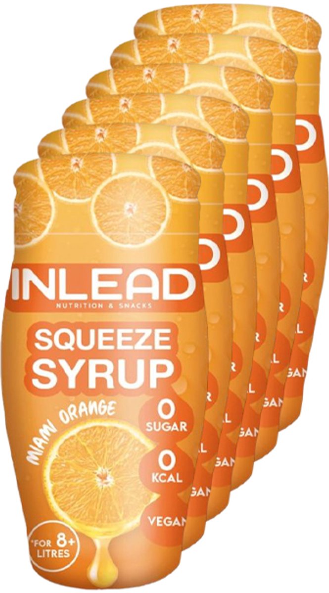 Inlead | Squeeze Syrup | Miami Orange | 6 stuks | 6 x 65 ml