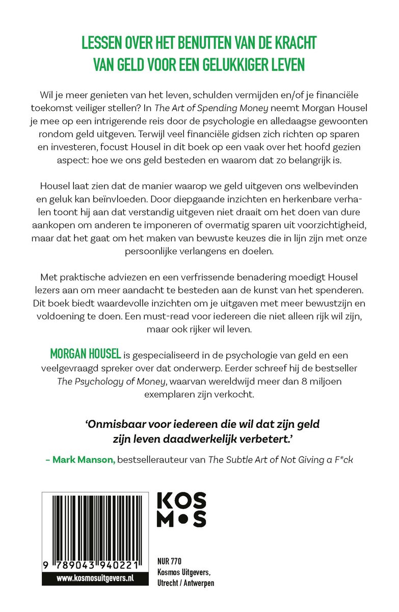 The Art of Spending Money - back cover
