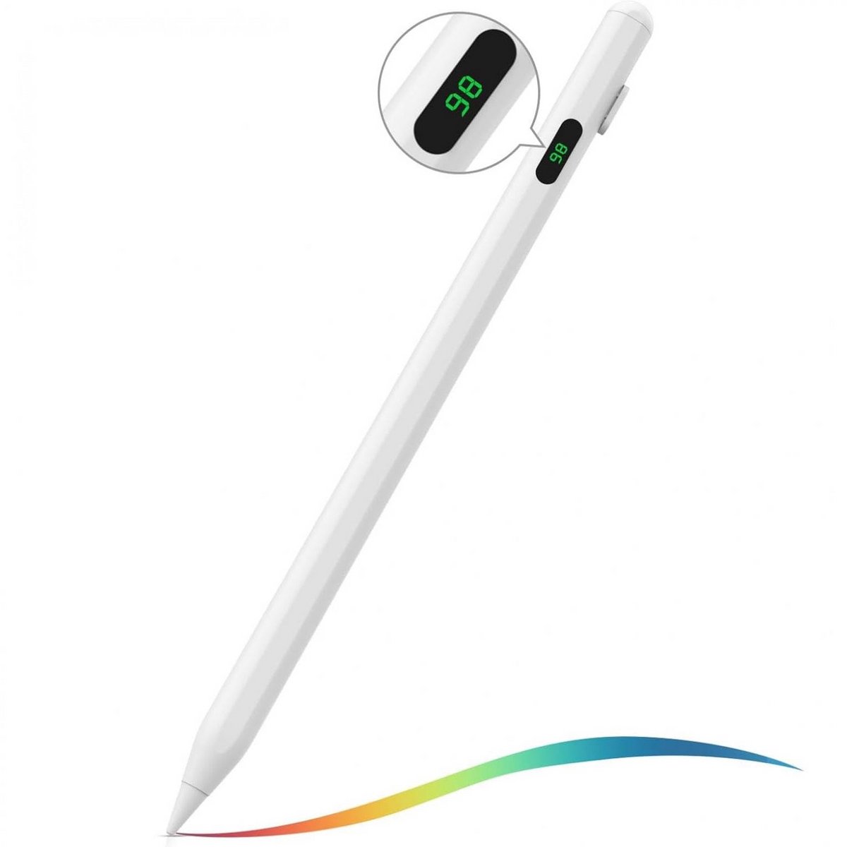 Active Stylus Pen – Geschikt voor iPads 2018-2025 – Touchscreen Pen Palm Rejection – Magnetisch – Wit