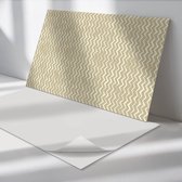 Wallfluent Vinyl Tegels - Zigzags op De textuurAchtergrond Vloer Tegels PVC - 40 cm x 20 cm - Beige PVC Tegels - 10 stuks - Rechthoek PVC Tegels - Patroon Plaktegels - Zelfklevende PVC Tegels - Plaktegels Keuken en Badkamer