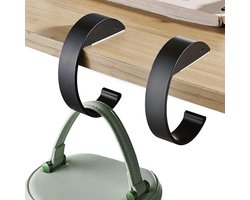 2 stuks Tafelhaak voor tassen - Draagbare Tafelhaak - Koptelefoonhaak - krasbestendig en antislip - multifunctioneel - geen boren nodig - Draagbare Tassenhaak - ideaal voor op kantoor, in restaurants, bars en cafés - Zwart