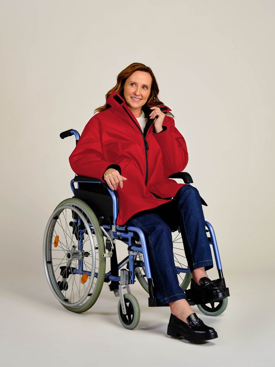 Rolstoeljas winter | Rolstoeljassen & Rolstoelponcho's | Aangepaste jas rolstoel | Rood | S