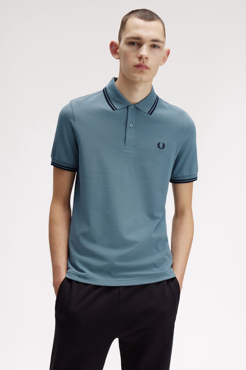 Fred Perry Twin tipped polo stockport Marineblauw