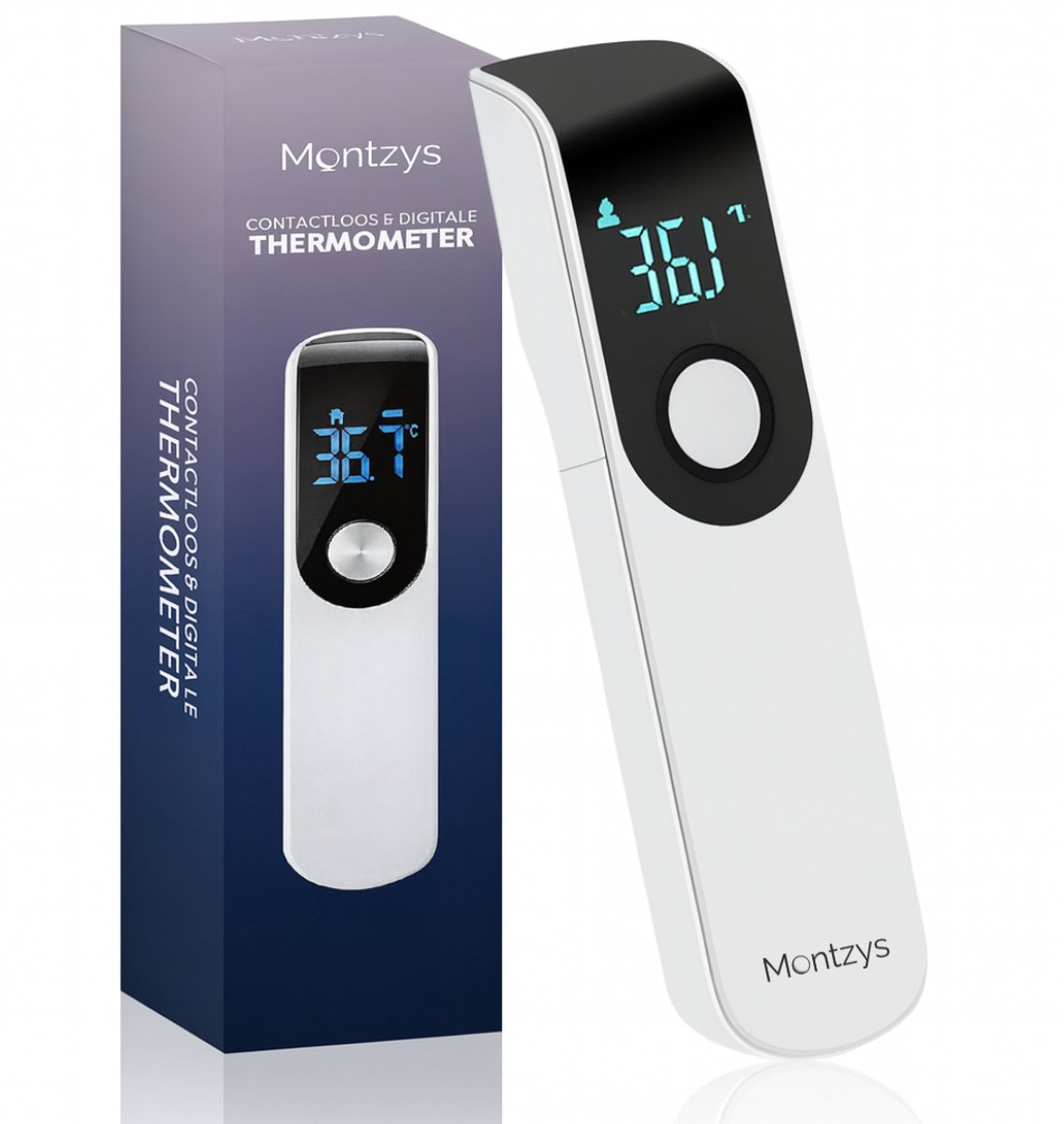 Montzys® Professionele Thermometer - Baby Koortsthermometer - Oorthermometer Binnen & Buiten - voor Volwassenen en Kinderen