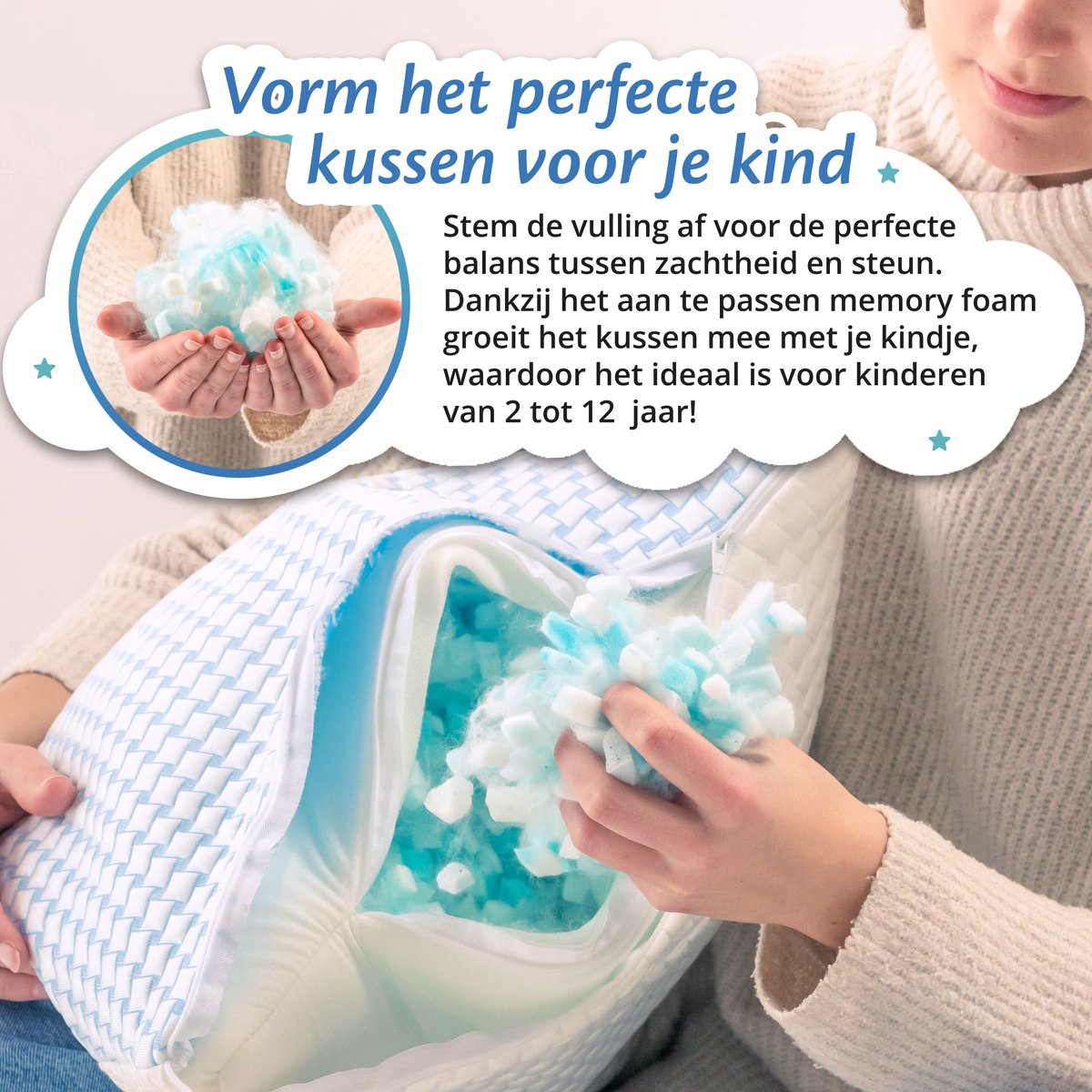 Nekkussen van traagschuim - U-vormig kussen voor volwassenen en