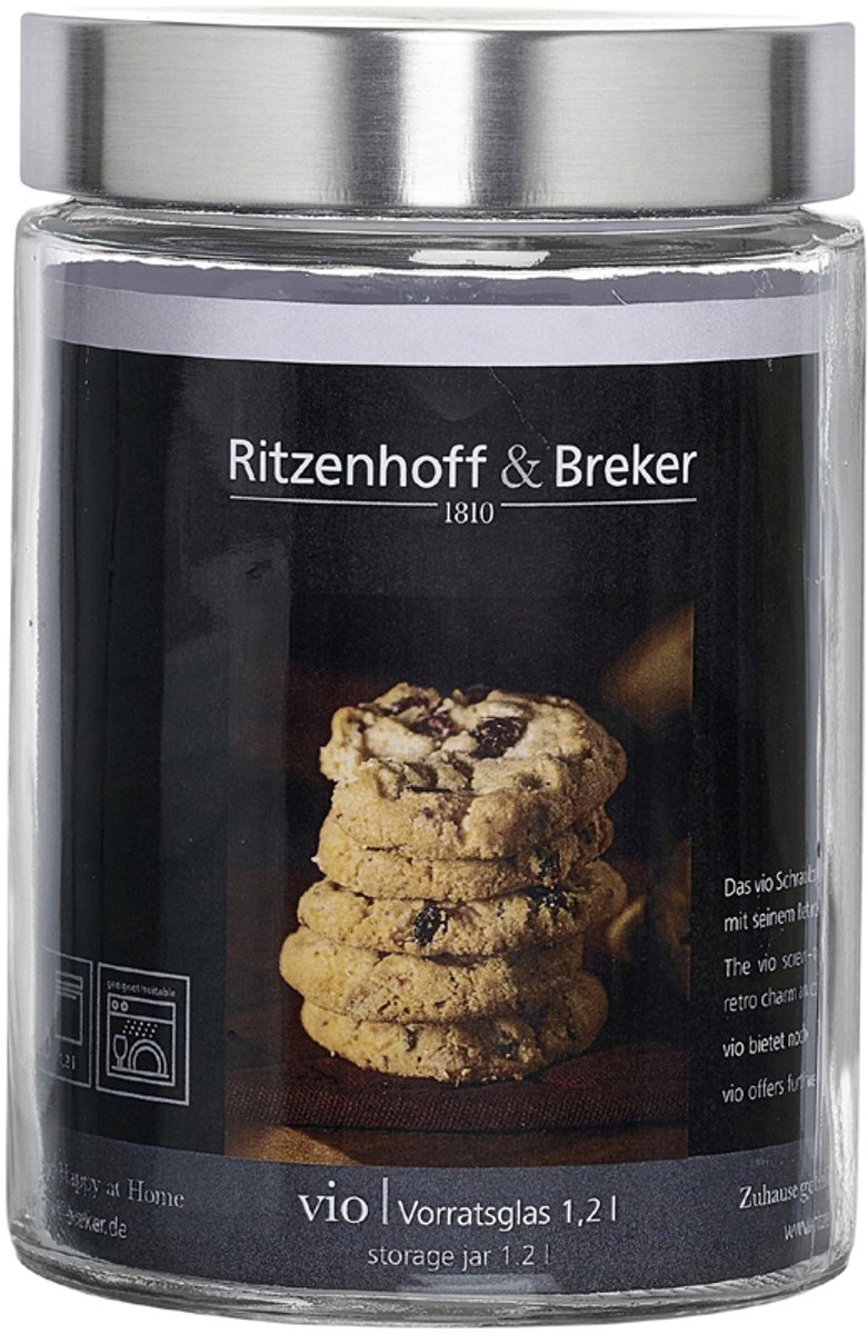 Ritzenhoff & Breker bewaarpot VIO, rond, 1,2 liter.