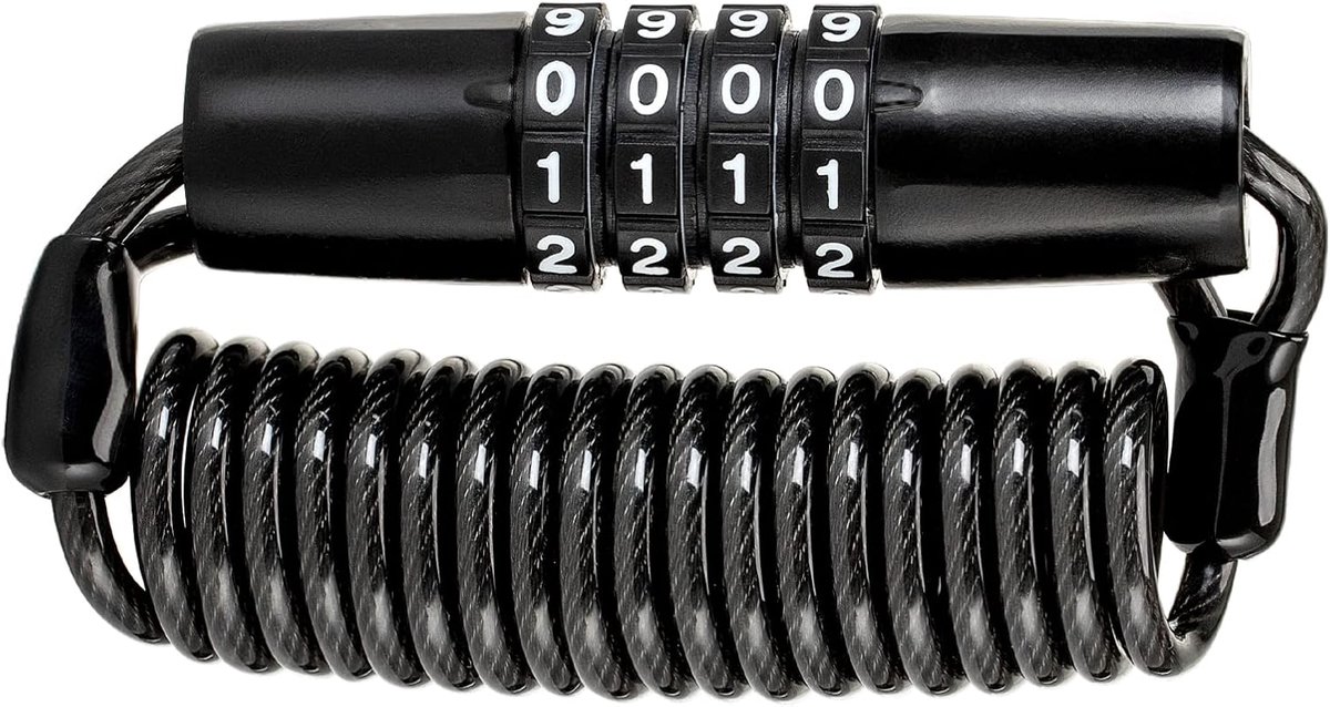 ROCKBROS Cable Fietsslot max. 150 cm - Diefstal Helmslot - Codeslot - Kabelslot Fiets Cijferslot - Zwart