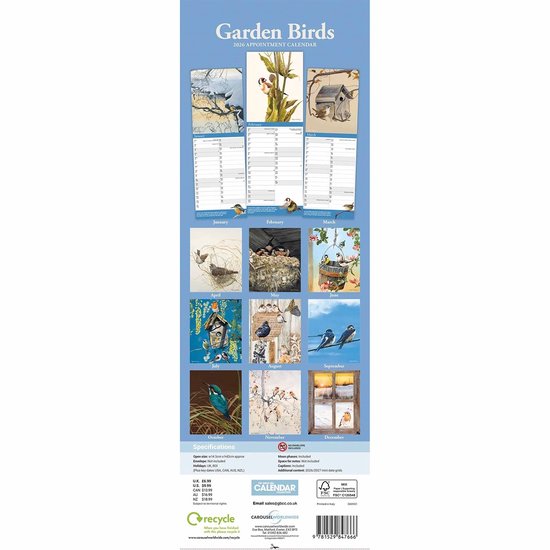 Garden Birds P. Pickering Kalender 2026 Slimline