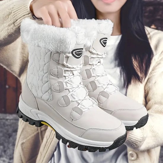 Nivard Snowboots Dames - Sneeuwschoenen - Snowboots - Wintersport - Ski Gadgets - Beige - Maat 38