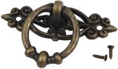 Antieke Meubelgreep Ring - Vintage koper Kastgreep - Inclusief schroeven - 6.5cm - Meubelhandvat - Kastknop - Meubelknop