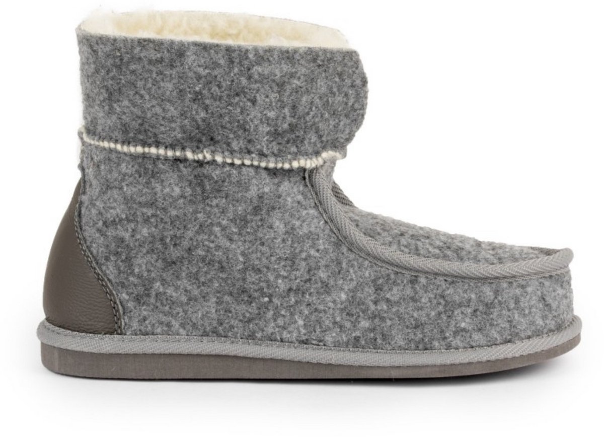 LuLu- Vilten sloffen met omslag - Hoge Wolvilt sloffen - flexibele antislip rubberen zool - voor Dames en Heren - Maat 45 — cadeau in Mode & Accessoires - foto 5