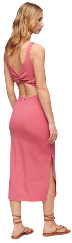 Superdry - Jersey midi-jurk met gedraaide achterkant - Dames - Jurken