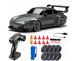 foto van Jojoy - RC Auto Drift - RC Car - Bestuurbare Auto - Race Auto met LED und Accessoires - 20km/uur 1:24 Afstandsbediening Driftauto - DRIFTOR