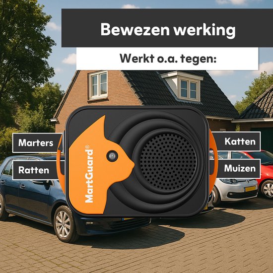CULiZE 3-in-1 marterverjager met ultrasoon geluid & anti-gewenningseffect voor ca. 100 m². Marterafweer met infraroodsensor & 3-voudige bescherming. Marterbescherming voor auto, zolder, huis, garage