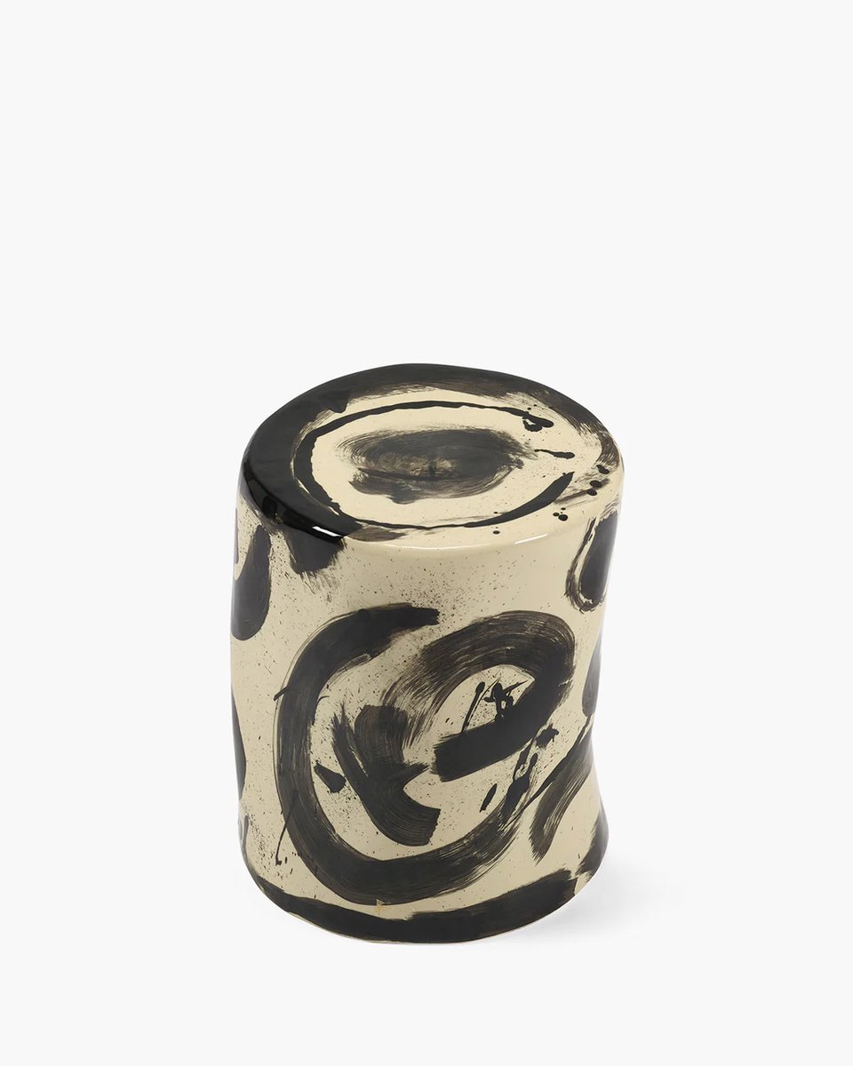 Serax Marie Michielssen Pawn Bijzettafel 06 Sophia Zwart Diameter 27cm Hoogte 34cm Wit / zwart