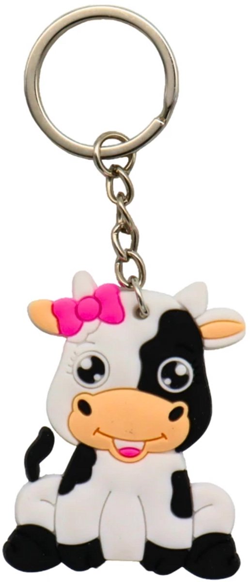 Sleutelhanger & Tashanger Koe - Zwart Wit - Schattig Kalf - Boerderij Dieren - voor Kinderen – Leuk Cadeau